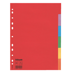 Separatore economy in cartoncino 160gr colorato 6 tasti A4 ESSELTE