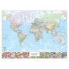 CARTA GEOGRAFICA MURALE PLANISFERO C/BANDIERE 132X97CM BELLETTI