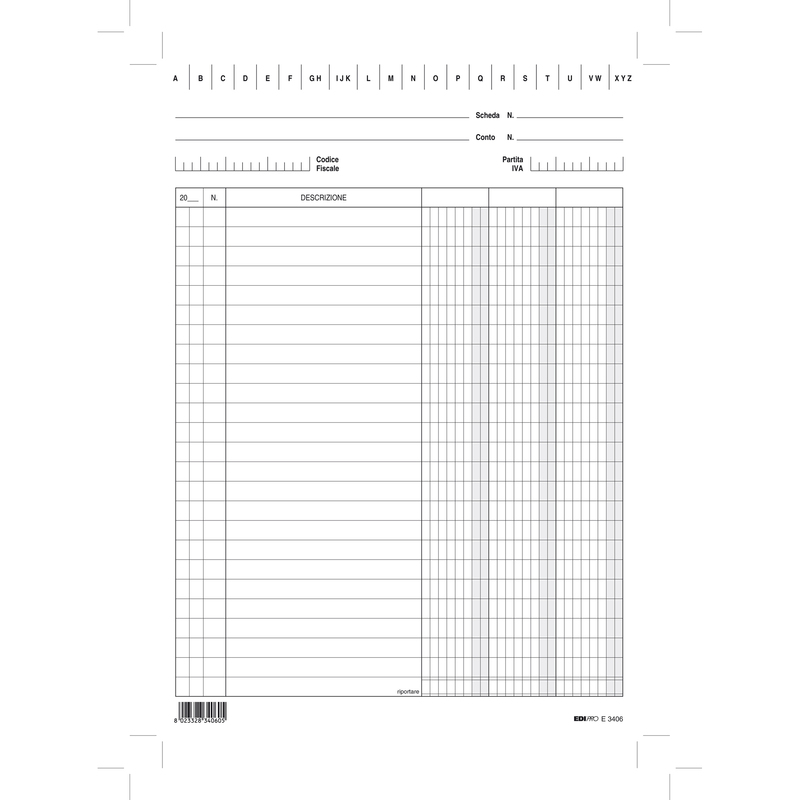 100 SCHEDE 3 COLONNE VERTICALE 29,7X21CM E3563 EDIPRO