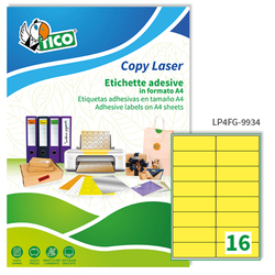 Etichetta adesiva LP4F giallo fluo 70fg A4 99