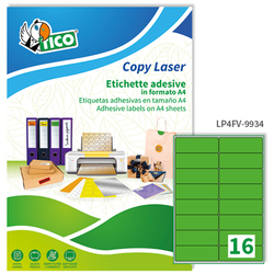 Etichetta adesiva LP4F verde fluo 70fg A4 99