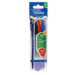 Blister 4 penna sfera cancellabile CANCELLIK 1