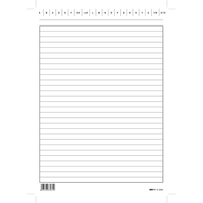 100 SCHEDE RIGATE VERTICALE 24X17CM E3393BL EDIPRO