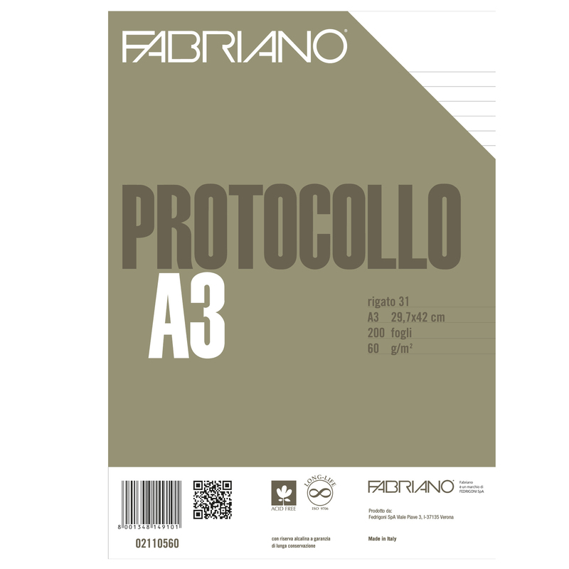 Protocollo 1rigo 200fg 60gr f.to A3 chiuso (21x29