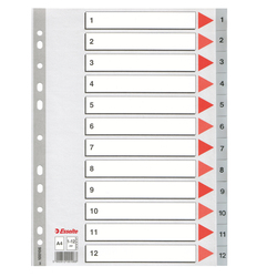 Separatore in PPL grigio numerico 1-12 A4 22