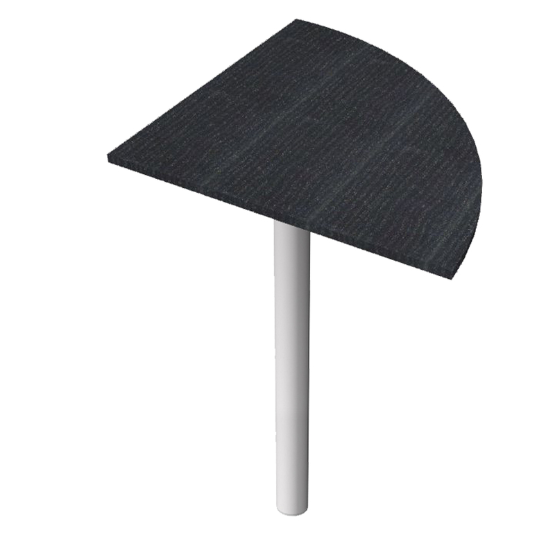 ANGOLARE 90  NERO VENATO + GAMBA SUPPORTO GRIGIO ALL. x SCRIVANIE EASY