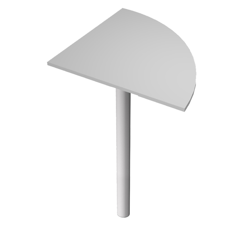 ANGOLARE 90  GRIGIO + GAMBA SUPPORTO GRIGIO ALL. x SCRIVANIE EASY