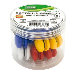 BARATTOLO 40 MAGNETI TONDI Ã 20MM COLORI ASS. ART.2140