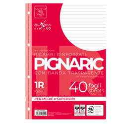 RICAMBI FORATI RINFORZATI A4 1RIGO 40FG 80GR PIGNARIC