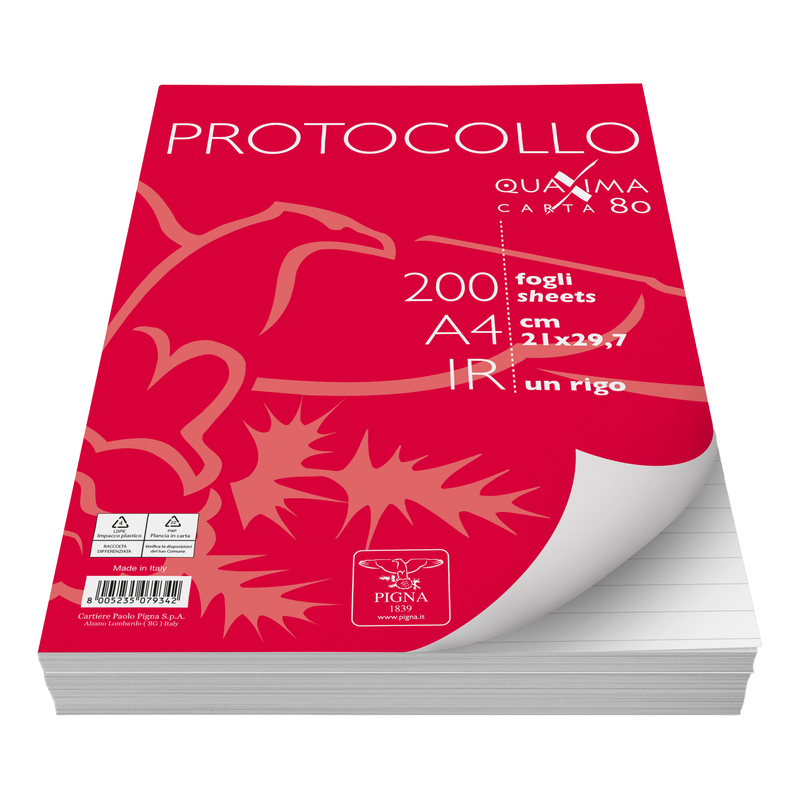 PROTOCOLLO A4 1RIGO 200FG 80GR PIGNA