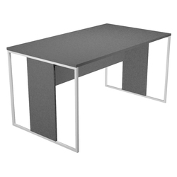 SCRIVANIA SINGOLA 140X80cm ANTRACITE - gamba BIANCO - ESSENCE