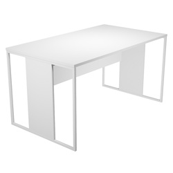 SCRIVANIA SINGOLA 160X80cm bianco - gamba BIANCO - ESSENCE