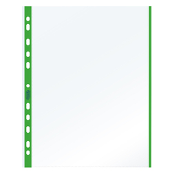 10 BUSTE FORATE 21x29.7cm C/BANDA COLORE VERDE 01/0165