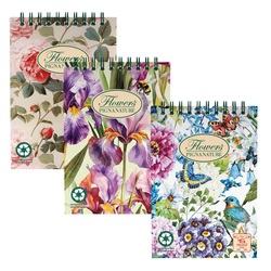 BLOCCO SPIRALE 5MM A5 80GR 50FG PIGNA NATURE FLOWERS