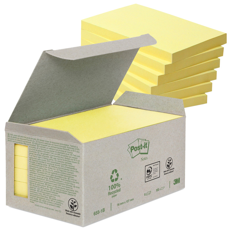 BLOCCO 100foglietti Post-itÂ® Notes Green 76x127mm 655-1B GIALLO