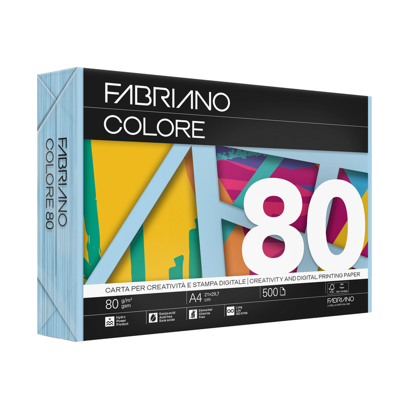 FabrianoColore A4 80GR 500FG COL.TENUE CELESTE