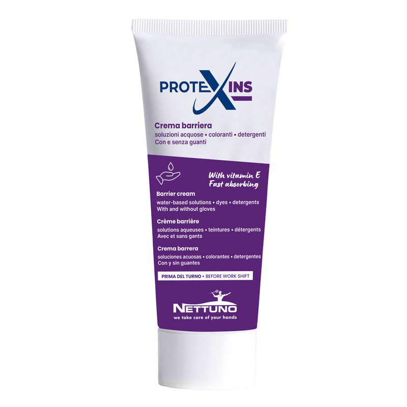 Crema mani protettiva Protexins Plus per sostanze acquose tubo 100ml Nettuno