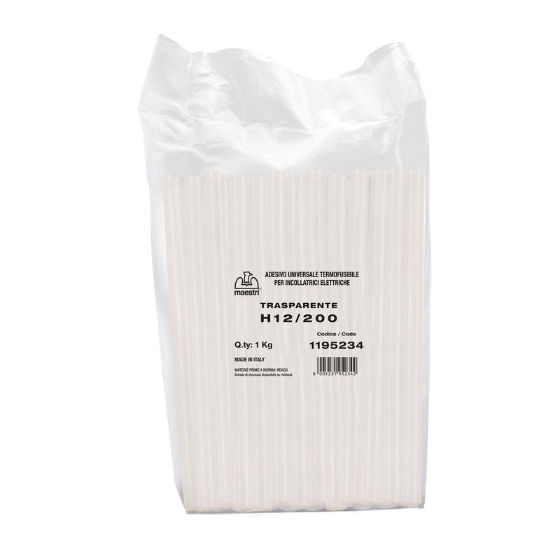 COLLA TERMOFUSIBILE 20cm Ã12mm 1Kg TRASPARENTE H 12/200