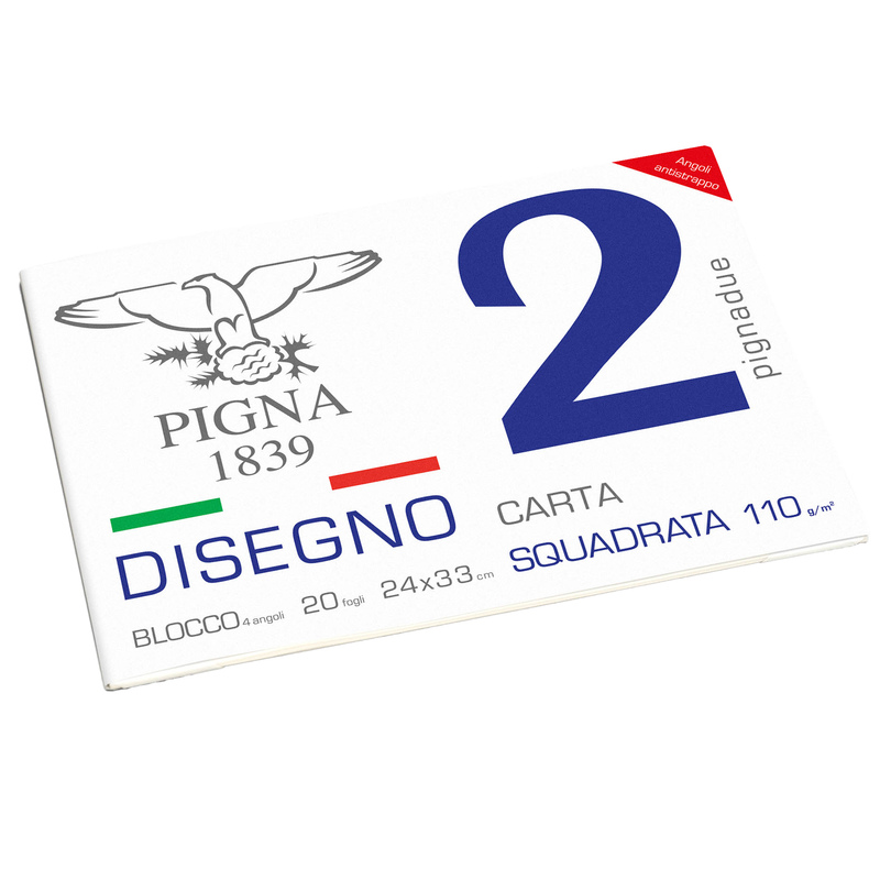 BLOCCO DISEGNO PIGNA2 24x33cm 4 angoli 20fg 110gr liscio squadrato