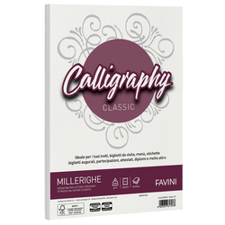 Carta CALLIGRAPHY MILLERIGHE 200gr A4 50fg bianco 01 FAVINI