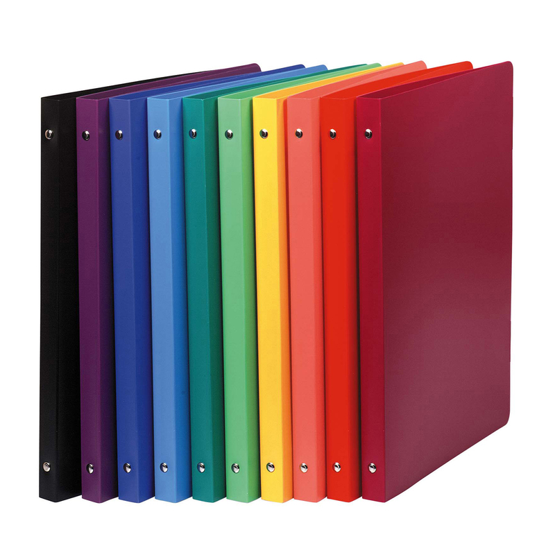 RACCOGLITORE PP OPACO A4 4 ANELLI D30MM COLORI ASS.