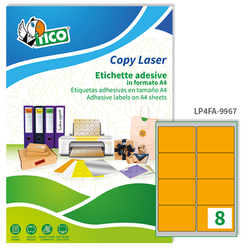 Etichetta adesiva LP4F arancio fluo 70fg A4 99