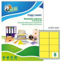 Etichetta adesiva LP4F giallo fluo 70fg A4 99