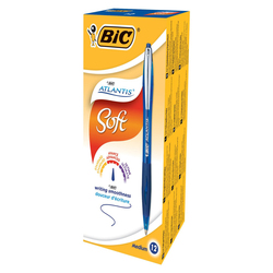SCATOLA 12 PENNE SFERA SCATTO BICÂ®ATLANTIS PREMIUM clip metal 1