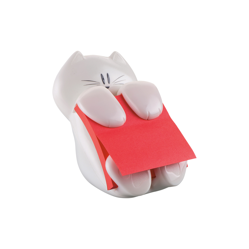 DISPENSER GATTO + RICARICA Post-itÂ® Super Sticky Z-Notes 76x76mm ROSSO RUBINO