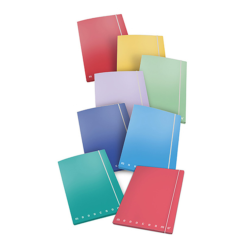 CARTELLA 3 LEMBI c/elastico A4 - D 1.2 MONOCROMO colori assortiti