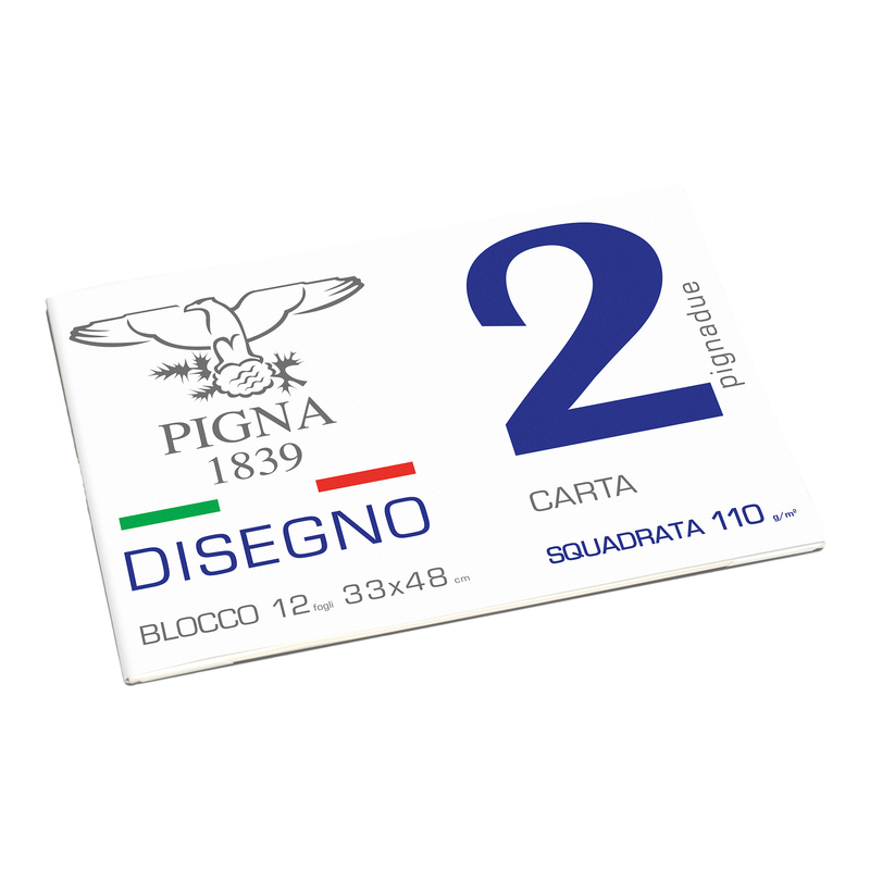 BLOCCO DISEGNO PIGNA2 33x48cm collato 12fg 110gr liscio squadrato