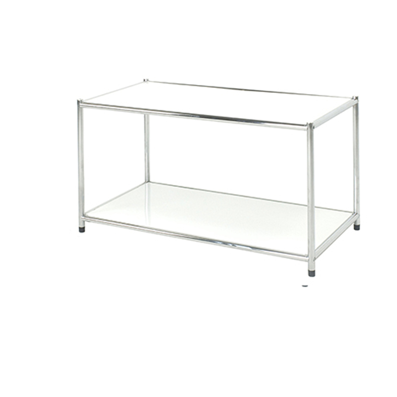 LIBRERIA 2 RIPIANI ACCIAIO/BIANCO 80x40cm - H40