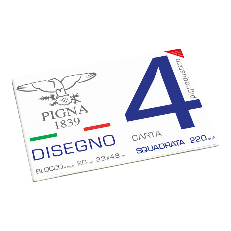 BLOCCO DISEGNO PIGNA4 33x48cm 4 angoli 20fg 200gr liscia squadrata