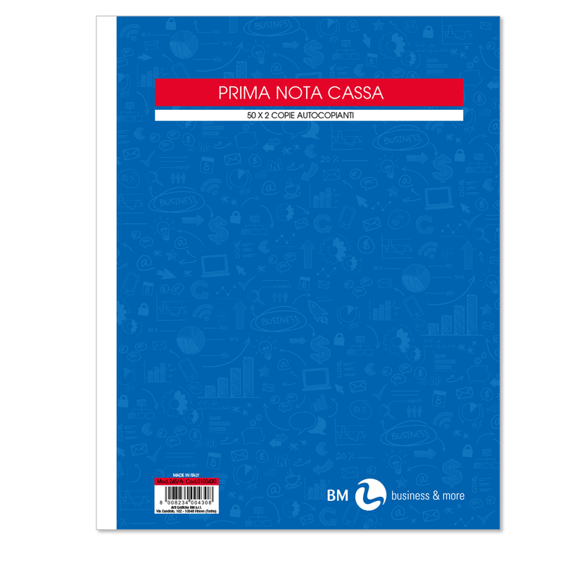 BLOCCO PRIMA NOTA CASSA 22x28cm 50fgx 2copie ric. BM