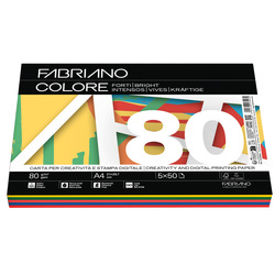FabrianoColore A4 80gr 250fg mix 5 colori forti