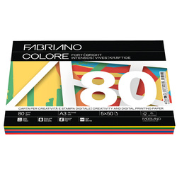 FabrianoColore A3 80gr 250fg mix 5 colori forti