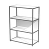 LIBRERIA 4 ripiani 90x44H122cm con struttura metal ANTRACITE- BIANCO Modular