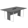 Tavolo riunione 180x110cm antracite / gamba bianco / top nero ESSENCE