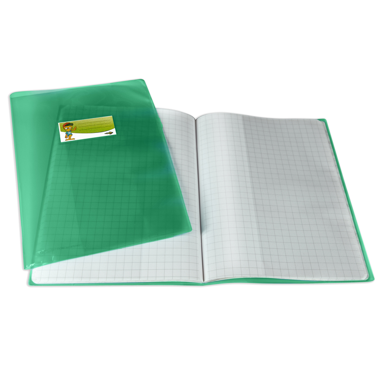 COPRIMAXI PPL LISCIO TRASPARENTE VERDE C/ALETTE E PORTAETICHETTA SEI ROTA