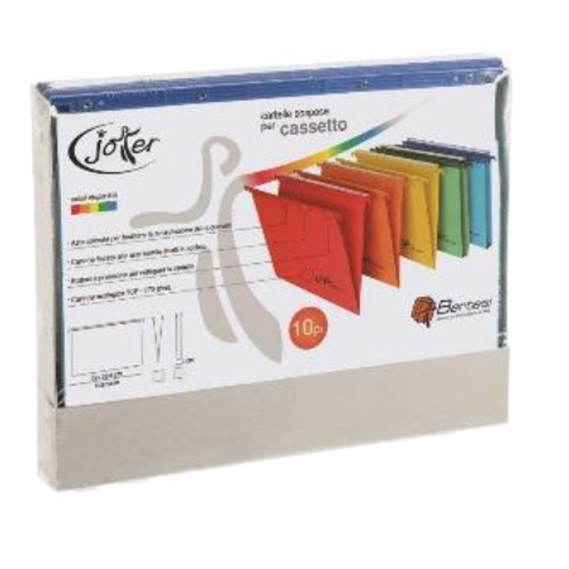 BOX 10 CARTELLE SOSPESE CASSETTO 39/V COLORI ASS. JOKER BERTESI