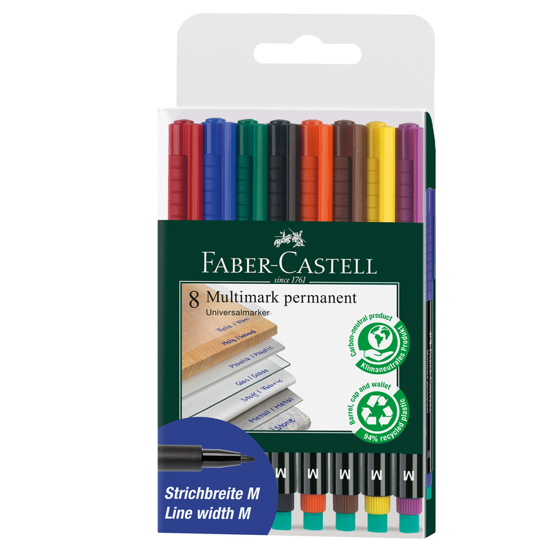 BUSTA 8 COLORI PENNARELLO MULTIMARK 1,0mm MEDIO FABER-CASTELL