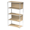 LIBRERIA 5 ripiani 90x44H161cm con struttura metal BIANCO - ROVERE Modular