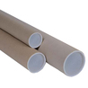 TUBO IN CARTONE AVANA doppio tappo trasparente 100cm Ã10cm