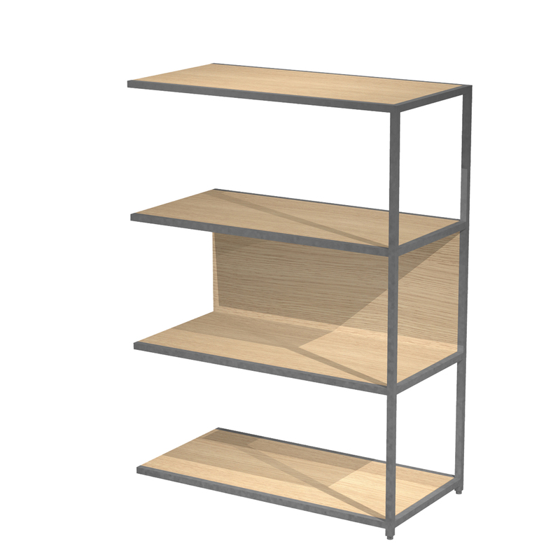 MODULO AGGIUNTIVO libreria Modular 90x44H122cm con struttura ANTRACITE - ROVERE