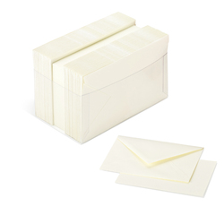 SCATOLA 100 CARTONCINI 200gr + 100 BUSTE 90gr AVORIO FORMATO 4 FAVINI