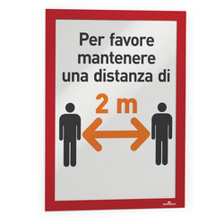 Cornice espositiva adesiva DuraframeR A4 21x29,7cm rosso DURABLE