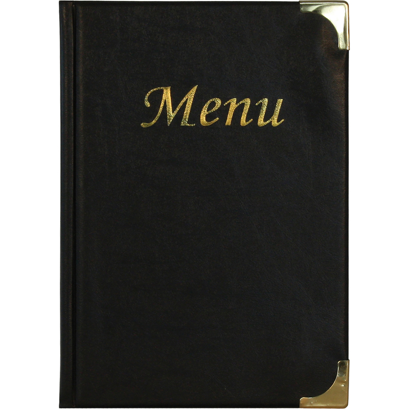PORTA MENU' A5-23,7x17,2cm NERO in PVC BASIC con 4+2 BUSTE FISSE