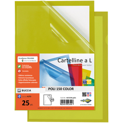 25 CARTELLINE A L 21X29,7 GIALLO POLI 150 COLOR PPL B.A. SEI