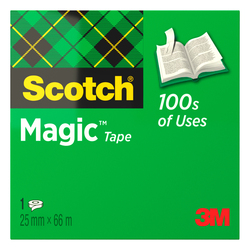 Nastro adesivo ScotchÂ® MagicÂ 810-2566 25mmx66mt invisibile permanente
