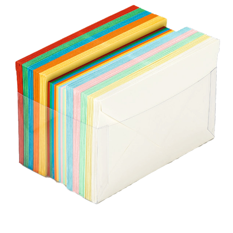 SCATOLA 100 CARTONCINI 200gr + 100 BUSTE 90gr ARCOBALENO FORMATO 9 FAVINI